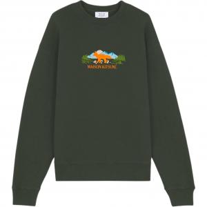 Толстовка Outdoor Profile Fox Crewneck Maison Kitsune, зеленый