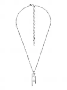 Колье с подвеской-логотипом Diesel, серый