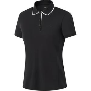 Футболка поло для фитнеса LiNing черная женская