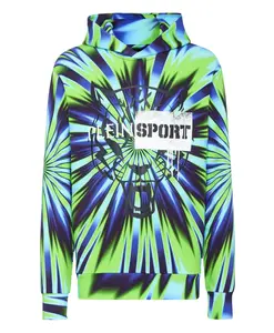 Толстовка с капюшоном в стиле тай-дай с тигром Plein Sport, мультиколор