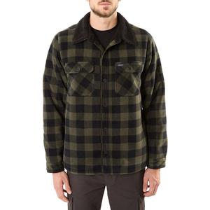 Big & Tall Smith's Workwear Флисовая куртка в клетку на подкладке из шерпы, цвет Olive Black