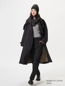 Теплые эластичные брюки (удлиненные) Uniqlo, 09 black