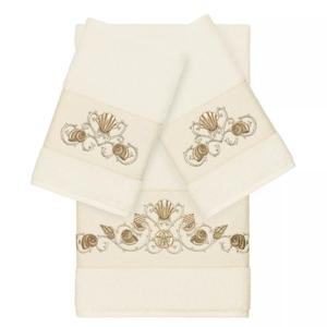 Linum Home Textiles Bella Набор украшенных банных полотенец из 3 предметов, бежевый