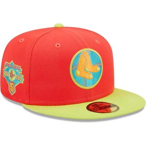 Мужская шляпа New Era Red/Neon Green Boston Red Sox Lava Highlighter Combo 59FIFTY