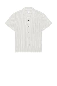 Облегающая рубашка с коротким рукавом в полоску Donnie Obey, white multi