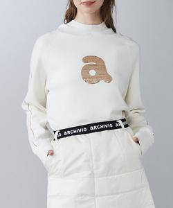 Теплый вязаный свитер на подкладке с вышивкой пайетками Archivio, цвет White(090)