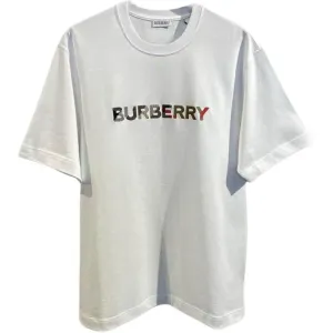 Burberry Футболка мужская белая Crew Neck Straight Fit
