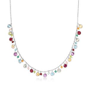 Ожерелье Ross-Simons с несколькими драгоценными камнями из стерлингового серебра Ross-Simons, 18 In
