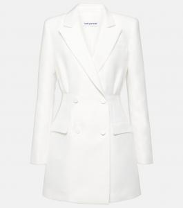 Двубортное платье-пиджак из тафты Self-Portrait, белый