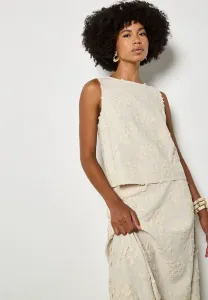 Топ с вышитым цветочным узором Apricot, Stone