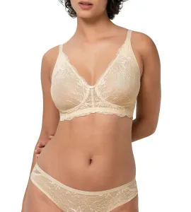 Бюстгальтер Triumph без косточек "Amourette Charm N03", чашка B-E, без косточек, цветочное кружево, цвет Creamy Dream