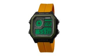 CASIO Кварцевые часы Retrofit Series с силиконовым ремешком, мужские часы с черным циферблатом