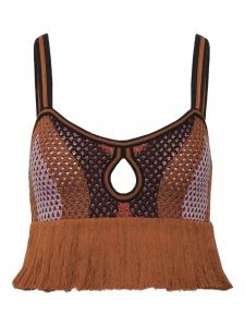 Укороченный топ с оборками Johanna Ortiz, коричневый