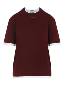 Многослойный топ с треугольными пластинами Prada, красный