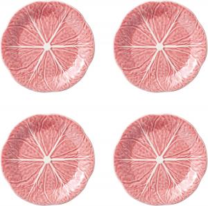 Набор тарелок Bordallo Pinheiro Cabbage, 4 предмета, 19 см, розовый