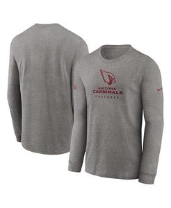 Мужская футболка с длинным рукавом Heather Grey Arizona Cardinals Sideline Performance Nike, серый
