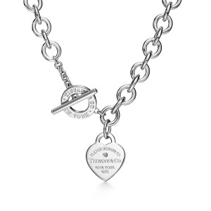 Колье Tiffany & Co. Return to Tiffany Heart Tag, серебро/бриллиант