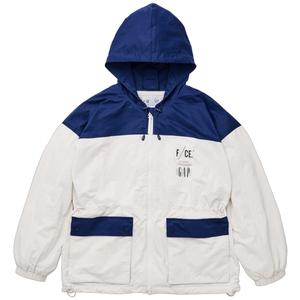 F/CE Collaboration Осенне-зимнее пальто женское синее пэчворк GAP