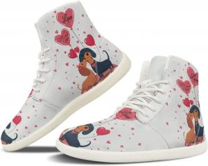 Женские сандалии босиком, высокие модные туфли, широкий размер, кожаные кроссовки на шнуровке с нулевым перепадом, подарки на День Святого Валентина, День Святого Патрика и Пасху, размеры US 6-13,5 Quxjehoe, Dachshund In Love