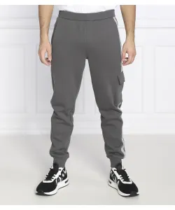 Спортивные брюки с логотипом на ленте Regular fit Calvin Klein Jeans, серый