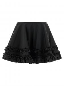Юбка мини с оборкой из нейлона duchesse GANNI, черный