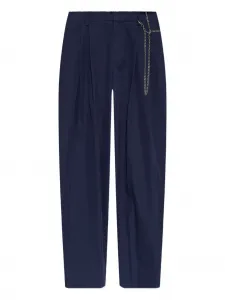 Брюки с плиссировкой и цепочками Alexander Wang, синий