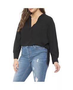 Женская туника больших размеров с воротником-стойкой ELOQUII, черный