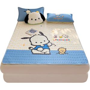 Полиэстеровый комплект из трех предметов, можно стирать, освежающая простыня, подъюбник и пододеяльник Sanrio, Star Pochacco