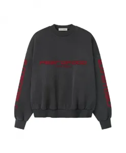 Укороченная свободная толстовка из плотного флиса Fear Of God, серый