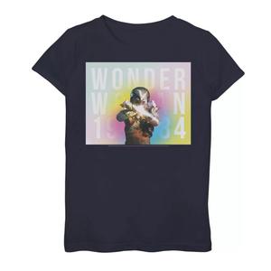 Футболка с градиентным плакатом и графическим плакатом DC Comics для девочек 7–16 лет «Чудо-женщина с орлом» DC Comics