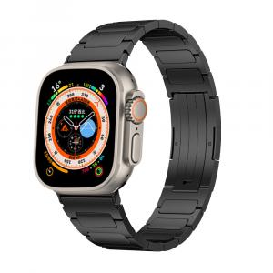 Akkerds Часы Strap Apple Compatibility Titanium Material Apple Watch IWatch S11/S10/S9/8/7/6/SE/Ultra 185mm 46 Watch Dial, 【Strap only】Black I-shaped Mars titanium strap