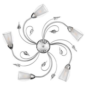 Потолочный светильник ONLI Liliana Typ C, прозрачное стекло / железо - 5 лампочек - серебро