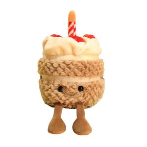 Поющая светящаяся плюшевая кукла с тортом на день рождения высотой 28 см ZOCO, хаки