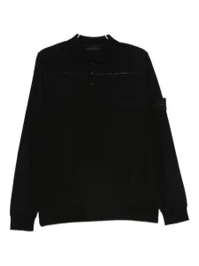 Лонгслив patch polo shirt Stone Island, черный