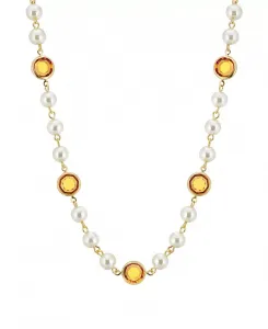 Золотисто-Имитационный жемчуг с желтыми каналами, регулируемое ожерелье длиной 16 дюймов 2028, yellow