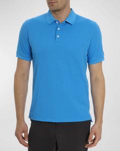 Мужская жаккардовая трикотажная рубашка-поло Elias Robert Graham, цвет Blue