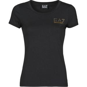 Футболка с коротким рукавом и принтом логотипа EMPORIO ARMANI, черный