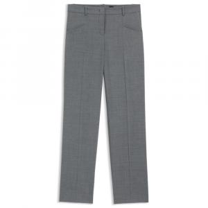 Узкие брюки из меланжевой натуральной шерсти Boss, темно-серый