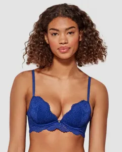 Бюстгальтер пуш-ап на косточках и поролоне из кружевной ткани Gisela, синий