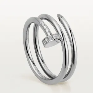 Кольцо Cartier Juste un Clou Double, белое золото/бриллианты
