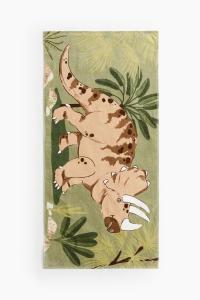 Банное полотенце H&M Patterned, 60x125 см, зеленый/коричневый