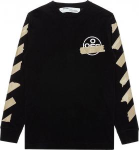 Футболка Off-White Tape Arrows Long Sleeve T-Shirt 'Black', черный