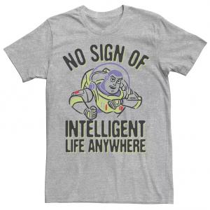 Футболка Disney/Pixar's Toy Story Buzz Lightyear Men's No Intelligent Life Tee, серый