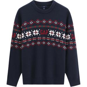 Трикотаж, унисекс, круглый вырез, умеренный, другие GAP, marine синий