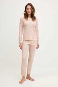 Хлопковая пижама Fila, бежевый