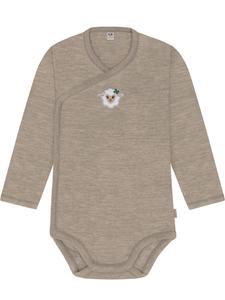 Normani Outdoor Sports Детский боди из шерсти мериноса, боди с длинными рукавами и запахом, бежевого цвета