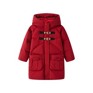 Детская пуховая куртка с капюшоном, утепленные, ветрозащитные Disney, красный