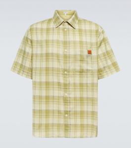 Рубашка из марлевки в клетку Loewe, Green/Yellow