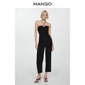 Женский комбинезон Mango с открытой спиной, черный