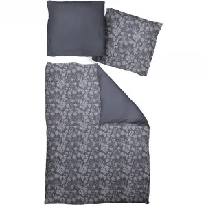 Двустороннее постельное белье Adam «Цветок» с цветами, темно-синий